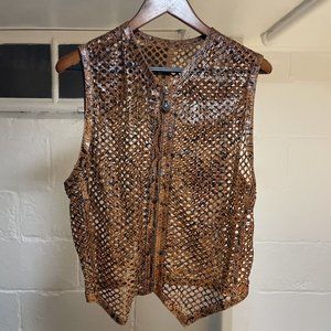 Gianni Versace 1994 RARE Vintage Python Print Leather Vest. BEAUTIFUL